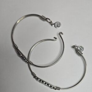 Two Luca & Danni Silver Wire Bangle Bracelets